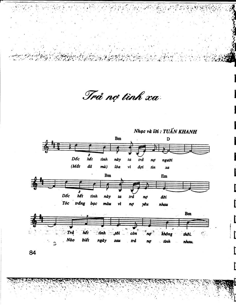 Trả Nợ Tình Xa sheet có lời