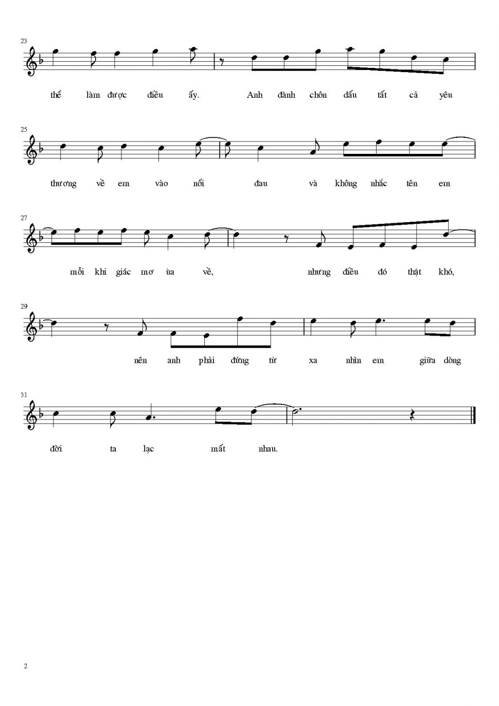 Yêu Em Nhưng không Với Tới sheet có lời