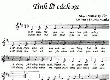 Tình lỡ cách xa sheet có lời