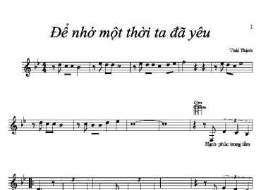 Để nhớ một thời ta đã yêu sheet nhạc