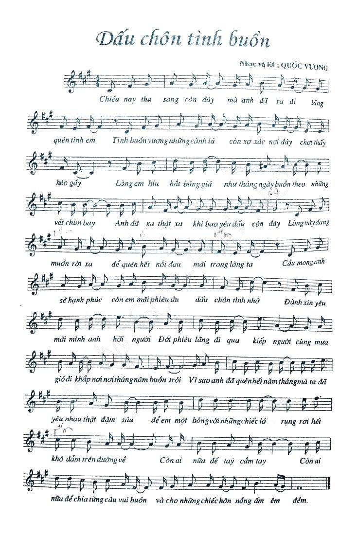 Dấu chôn tình buồn sheet có lời 