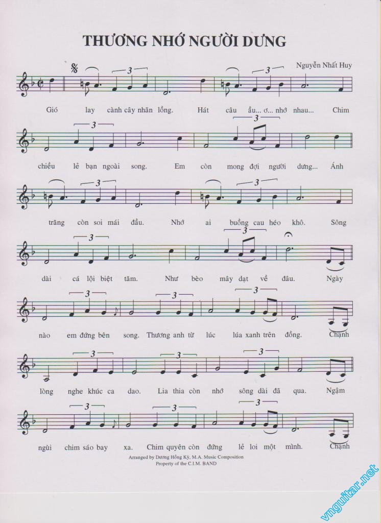 Thương Nhớ Người Dưng sheet có lời 
