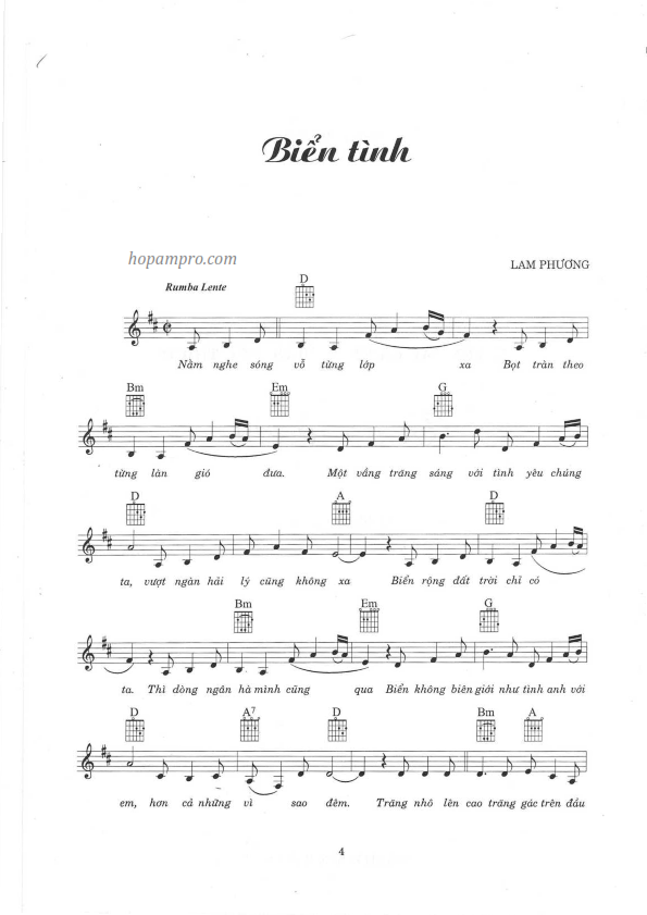 Biển Tình sheet có lời