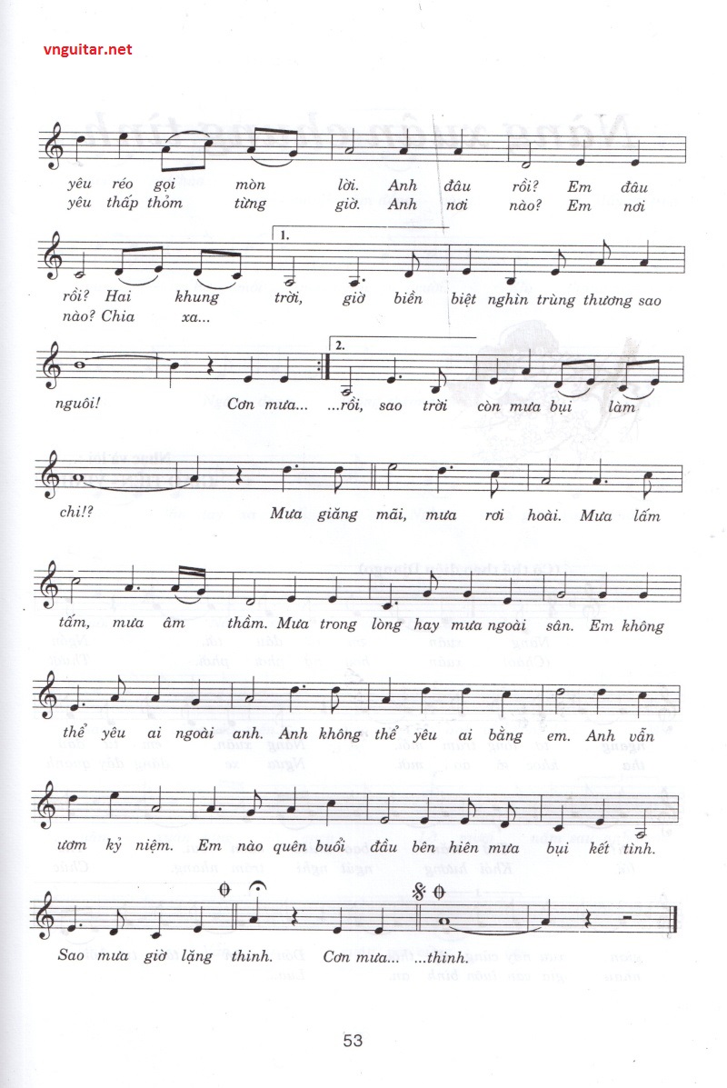 Mưa Bụi hoàng hôn sheet có lời