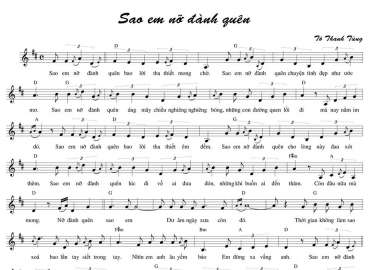 Sao Anh Nỡ Đành Quên sheet có lời