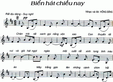 Biển hát chiều nay sheet có lời