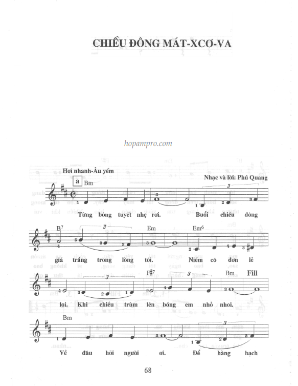 Chiều đông Matxcova sheet có lời