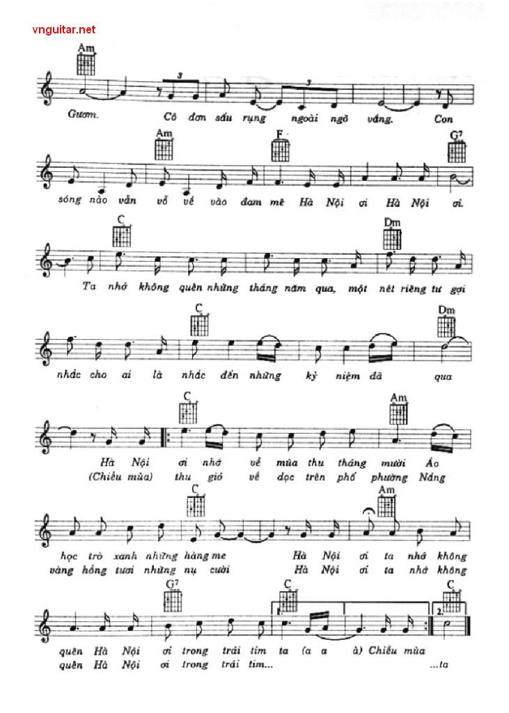 Hà Nội đêm trở gió sheet có lời