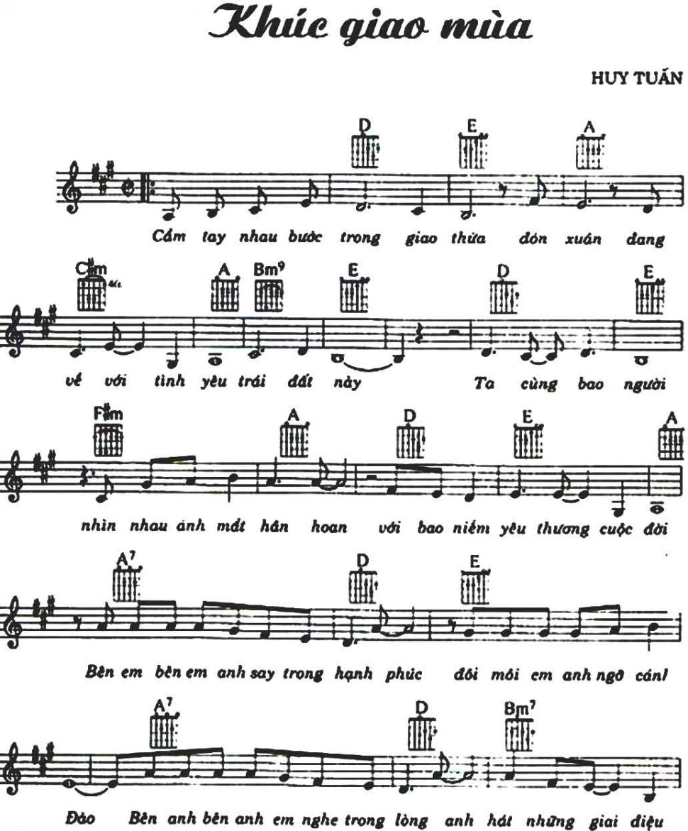 Khúc giao mùa sheet có lời