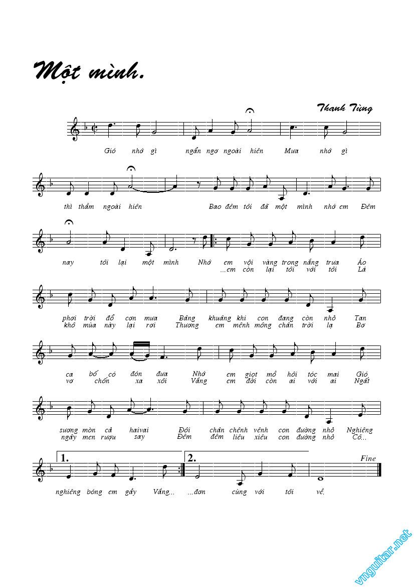 Một mình sheet có lời