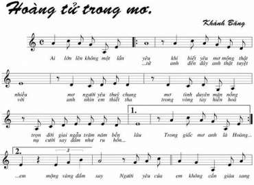 Hoàng Tử Trong Mơ sheet có lời