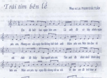 Trái tim bên lề sheet có lời