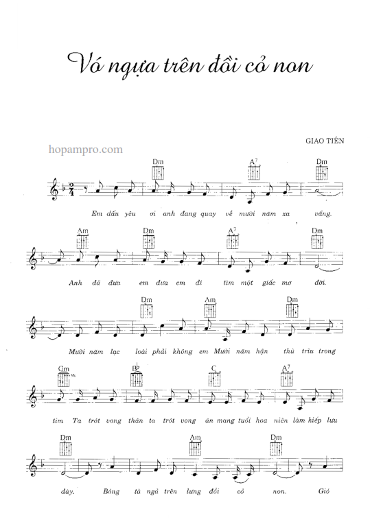 Vó Ngựa Trên Đồi Cỏ Non sheet có lời