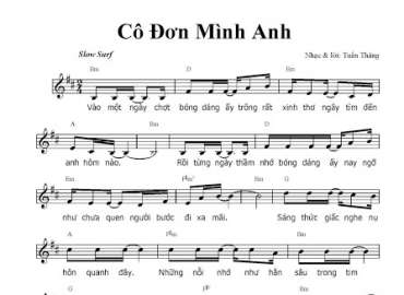 Cô đơn mình anh sheet có lời
