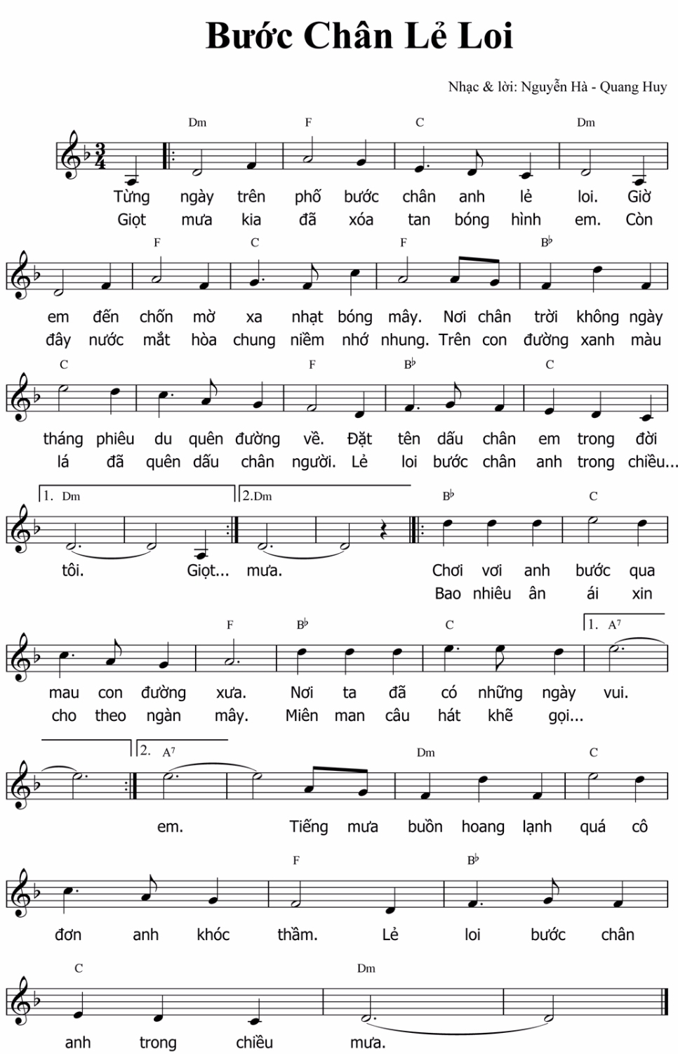 Bước chân lẻ loi sheet có lời