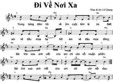 Đi về nơi xa sheet có lời