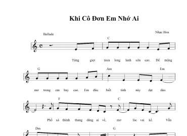 Khi cô đơn em nhớ ai sheet có lời