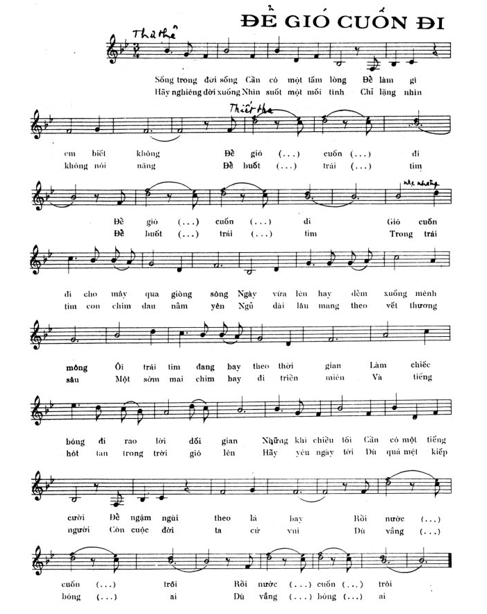 Để gió cuốn đi sheet có lời