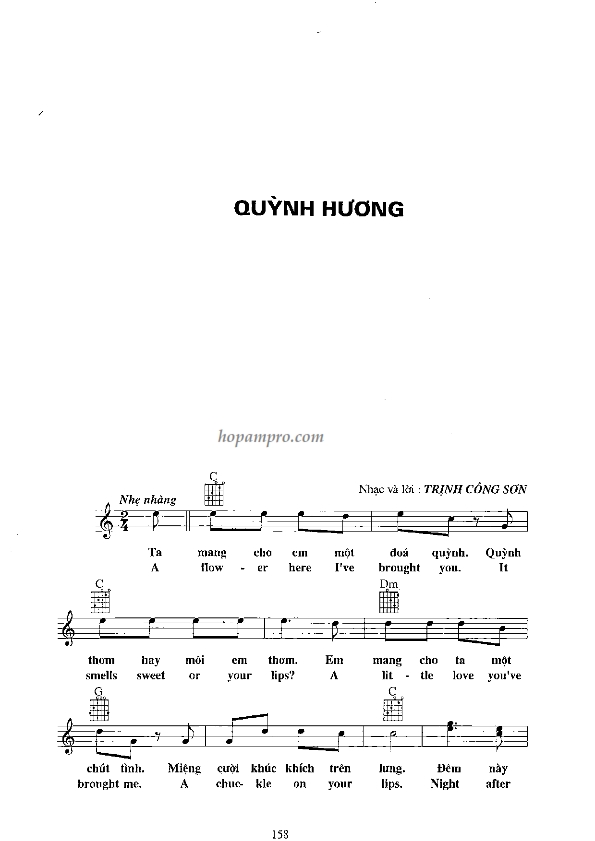 Quỳnh Hương sheet có lời