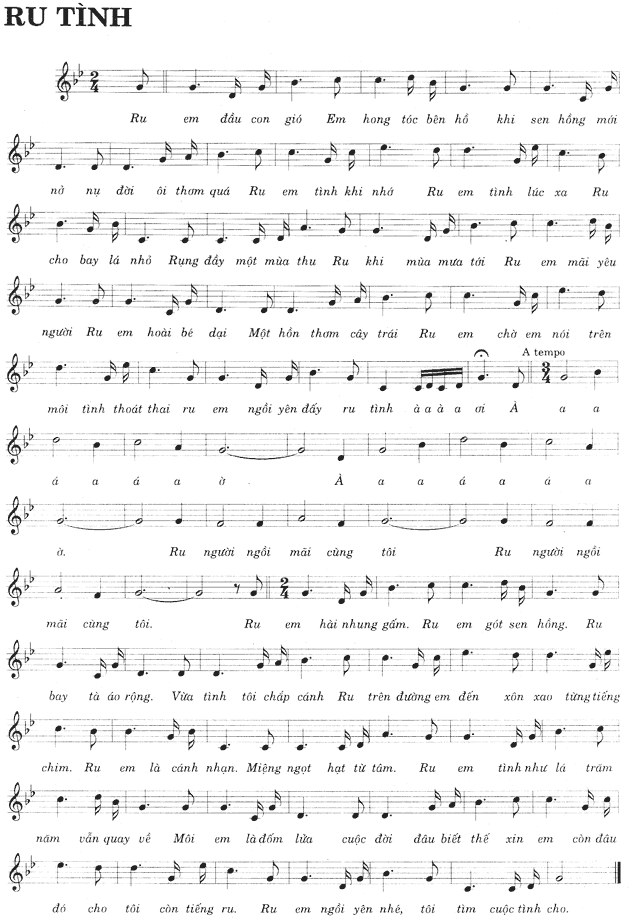 Ru Tình sheet có lời