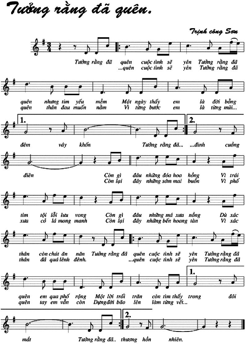 Tưởng rằng đã quên sheet có lời