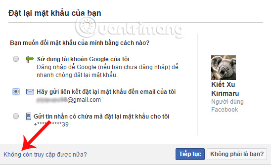 Mất địa chỉ email đăng ký Facebook